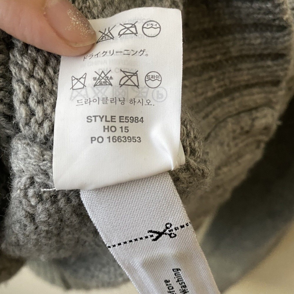 J.Crew Womens Sweater Size XS E5984 Gray Oversize Crew Neck Wool Blend - Picture 6 of 6